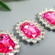 Серединка ювелирная металл 15*20мм арт.7330739 серебро/яр.розовый