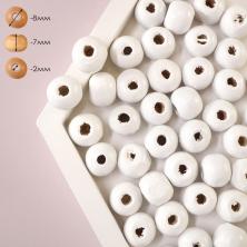 Бусины дерево  8мм арт.7829695 белый (100шт)