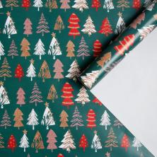 Бумага глянцевая "Елочки" 100*70см арт.5155298