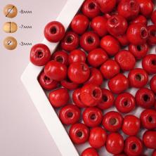 Бусины дерево  8мм арт.7829697 красный (100шт)