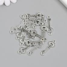 Коннектор "Ключик" 35*12мм отв-е 2мм арт.9896247 серебро