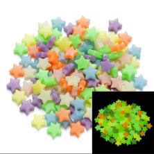 Бусины акрил "Звезда" 11*10,5мм арт.ИВ-198 ассорти светятся в темноте (50шт)