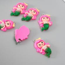 Подвеска пластик "Русалочка" 34*21*6мм арт.10321667