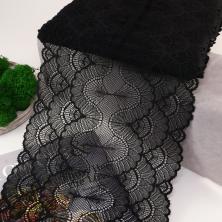 Кружево стрейч 175мм арт.TBY 8034 02-черный