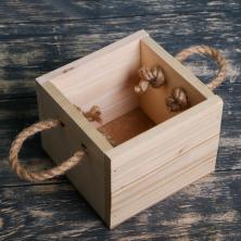 Ящик дерево ручка-шнур 12*12*9см арт.3638397 сосна
