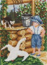 D/Д-1492 "Встреча у колодца" Набор для вышивания бисером PANNA 16*22см