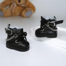 Ботинки для кукол 50*25мм с цепью арт.ИВ-610 черный