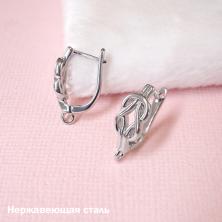 Швензы для сережек с английской застежкой из нержавеющей стали 17мм арт.ИВ-539 никель