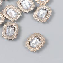 Кабошон флоризель "Медальон" 18*24мм арт.9431118 золото/Crystal