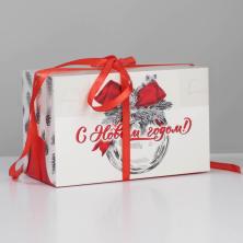 Коробка для капкейка 16*8*10см "С Новым годом!" арт.6929310