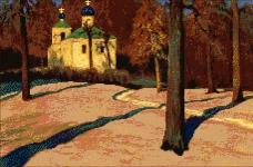 ДК-081 "Церквушка в лесу" Схема для вышивания мулине "Домашняя коллекция"