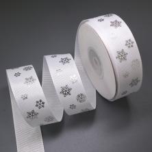 Лента репсовая 25мм "Снежинки" арт.SF-6132