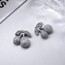 "Вишенка" 11*13мм акрил арт.ИВ-517 серебро