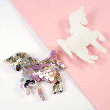 Патч "Единорог" с пайетками 6*6см арт.ИВ-547 ассорти