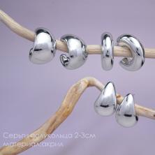 Серьги полукольца 2-3см акрил арт.ИВ-1034 серебро (3пары)