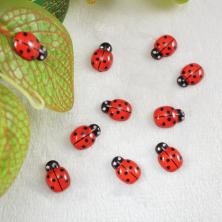 Декор "Божья коровка" пластик 9*12мм арт.ИВ-667 красный