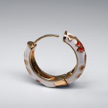 Серьги конго 22мм арт.ИВ-520 белый/красный/золото