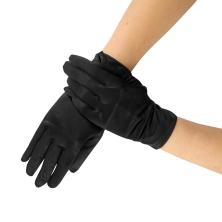 Карнавальный аксессуар перчатки атласные стрейч 21см черный