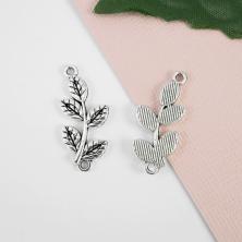 Коннектор "Веточка" 28*3мм отв-е d-2мм арт.302-783 серебро