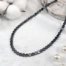 Бусины "Гематит" 6*2,5мм 40см арт.ФУ-11858 т.серебро (65шт)