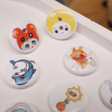 Пуговица дерево 15мм 24L арт.ФУ-6227 ассорти