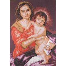0390 "Мадонна с ребенком" Рисунок на канве мулине "Матренин посад" 33*45см