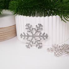 Кабошон металл "Снежинка" 35мм арт.258-864 серебро