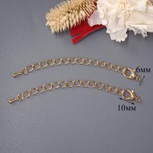 Цепочка удлинитель с карабином 70мм арт.1515110 св.золото