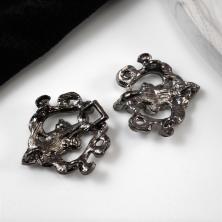 Застёжка 55*30мм со стразами арт.M-5251 черный