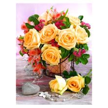 "Желтые розы 5D" 40*50см арт.0513 LT Картина стразами на подрамнике