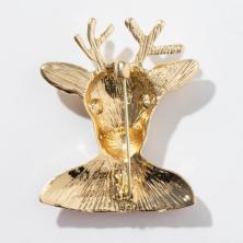 Брошь "Олень" 40*50мм арт.9618723 золото/ассорти