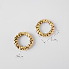 Кольцо литое рифленое 8,0*1,5мм арт.ИВ-799/1 золото