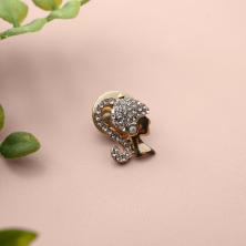 Брошь "Девушка" со стразами 15*12мм арт.D-011014 золото