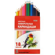 Карандаши цветные 18цв акварельные арт.KS-504-18