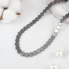 Бусины гематит "Сердечки" 10*9мм 38см арт.ФУ-11860 (45шт)