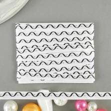 Лента атласная  6мм арт.ALP-062 V1/001 волна/белый (3м)