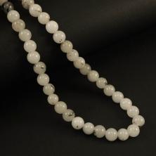 Бусины "Агат"  8мм 38см арт.SF-7591 серый микс-59 (50бусин)