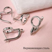 Швензы для сережек с английской застежкой из нержавеющей стали 16мм арт.ИВ-193 никель