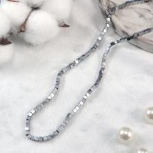 Бусины гематит "Кубик" 3*3мм 40см арт.ФУ-11859 серебро (126шт)