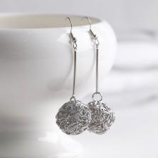 Серьги "Шар" 70мм d-20мм арт.1738262 серебро