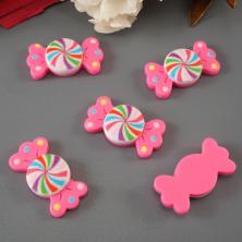 Декор "Конфетка радуга" пластик 13*25мм арт.ИВ-670 ярк.роз.микс