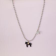 Кулон символ года 2026 "Лошадка" 485см арт.ИВ-866 черный/серебро