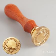 Печать сургучная "Венок с цветком" d-2,5см арт.5278961