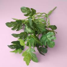 Ветка Монстеры 30см арт.ФУ-11992 зеленый (5веток)