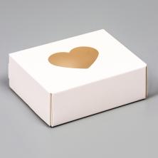 Коробка крафт с окошком 10*8*3,5см арт.9643051 белый