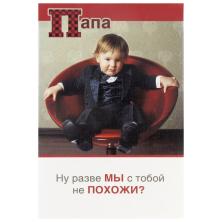 Открытка "Папа, ну разве мы с тобой не похожи?" 18*12см арт.037.576