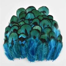 Перо фазана 3-7см арт.ИВ-265 синий (50шт)
