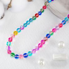 Бусины стекло "Кошачий глаз " 8мм арт.106256 микс-06 (47бусин)