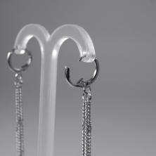 Серьги с цепочкой 1,5*10см арт.ИВ-492 серебро (нержавеющая сталь)