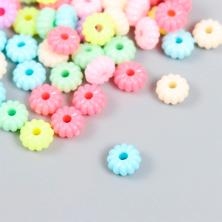 Бусины акрил "Цветочек" 8*5,5мм арт.4438015 ассорти (15гр) (90шт)